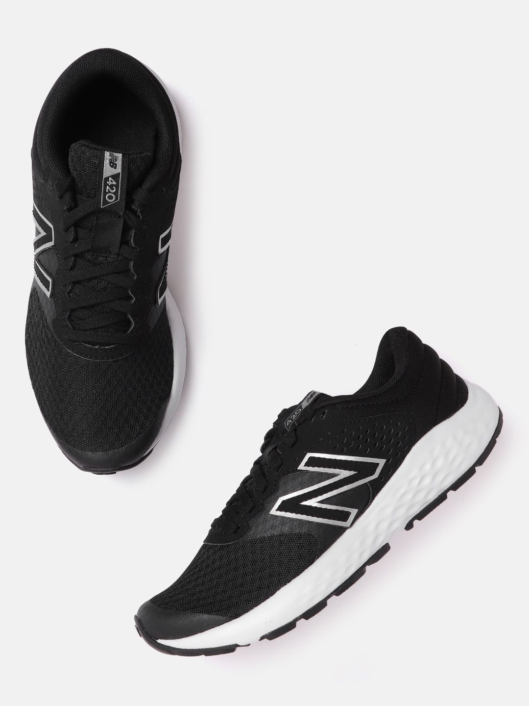 New Balance Women Black Woven Design 420 Running Shoes Price in India