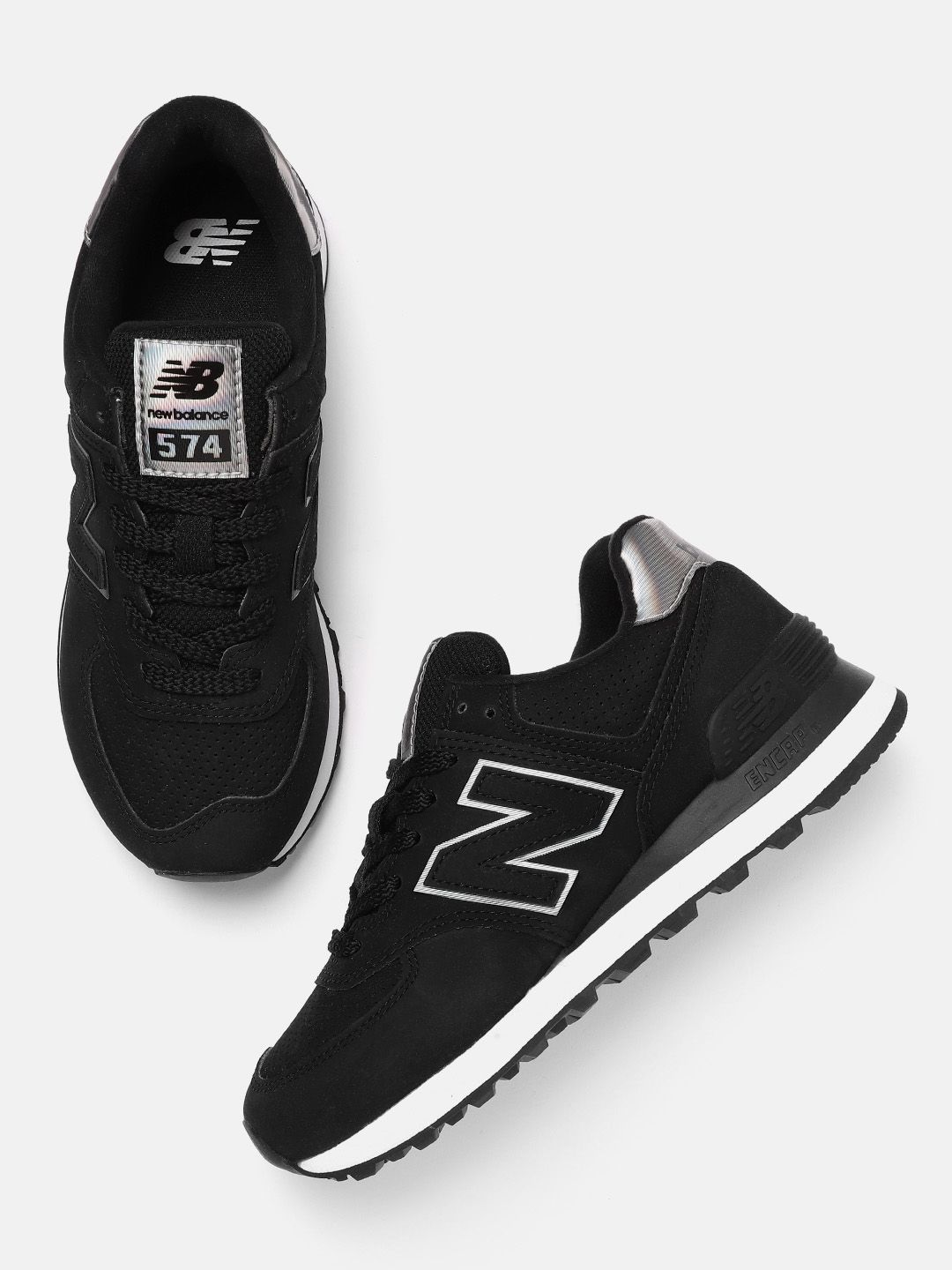 New Balance Women Black Perforated Sneakers Price in India