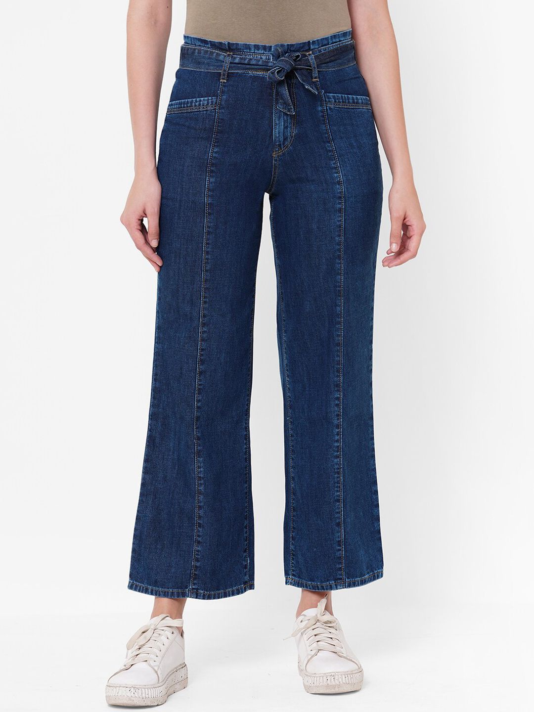 Kraus Jeans Blue Wide Leg High-Rise Cotton Jeans Price in India