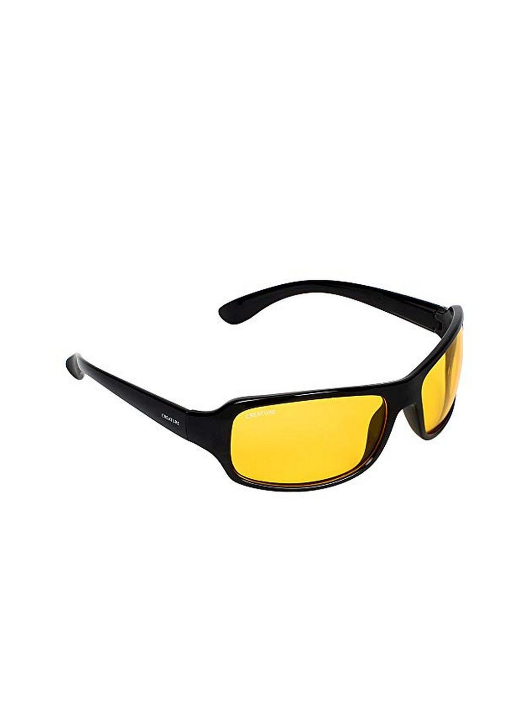 Creature Unisex Yellow Lens & Black Other Sunglasses with UV Protected Lens