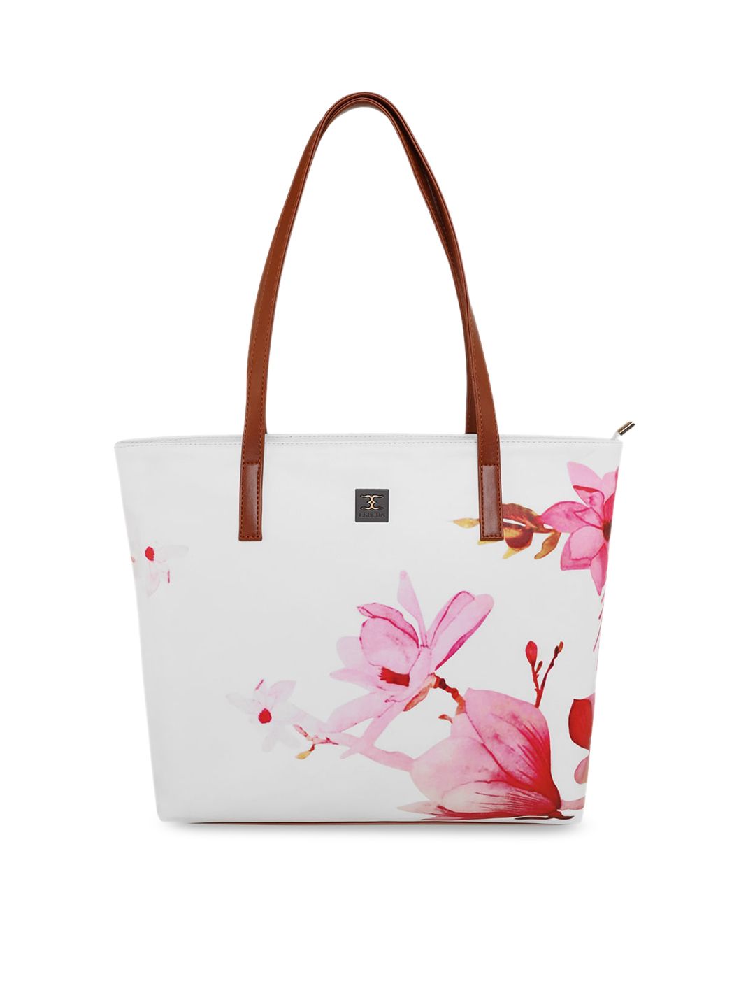 ESBEDA White Floral Printed PU Structured Shoulder Bag Price in India