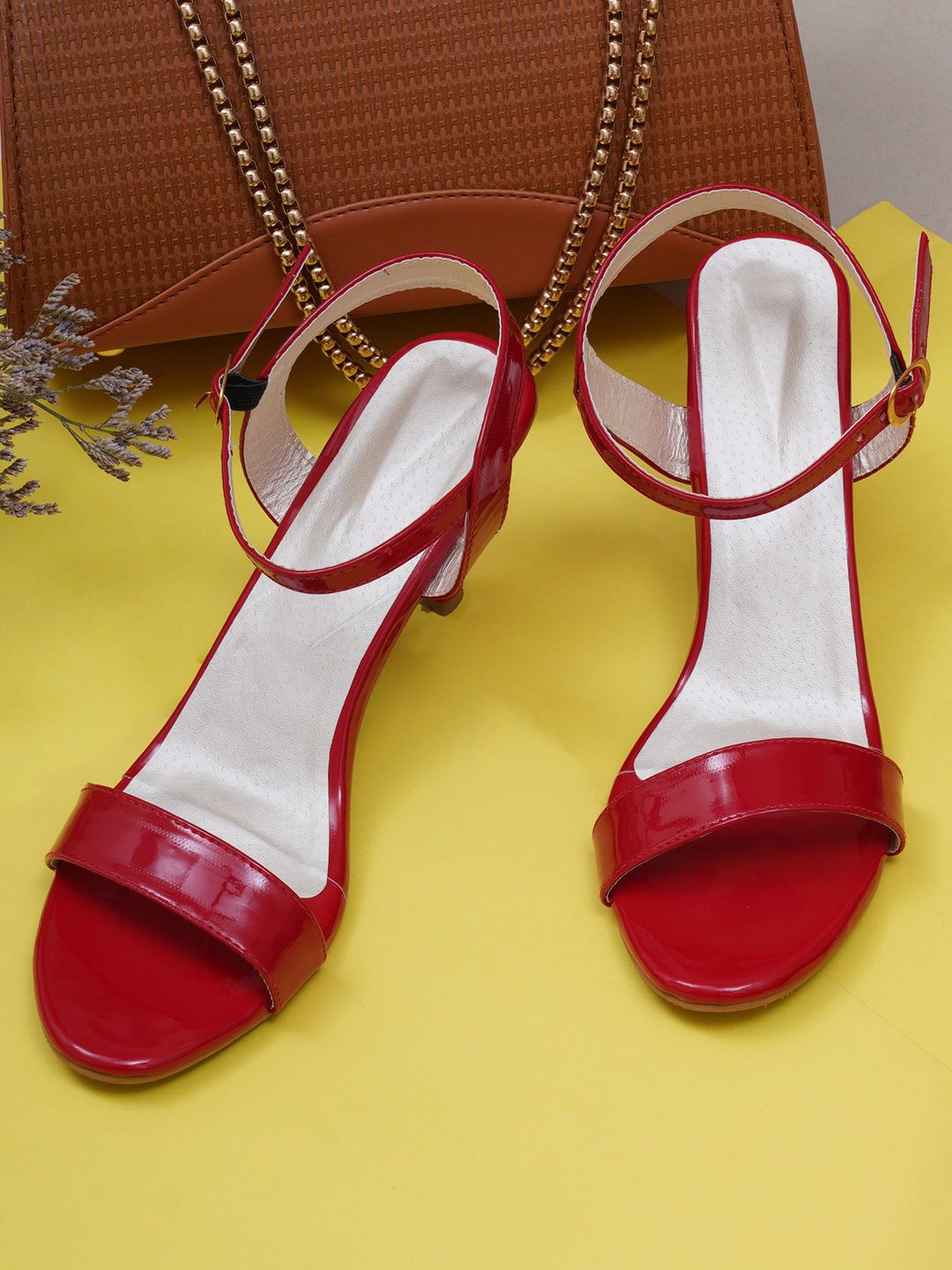 Misto Red Stiletto Sandals With Buckles Price in India