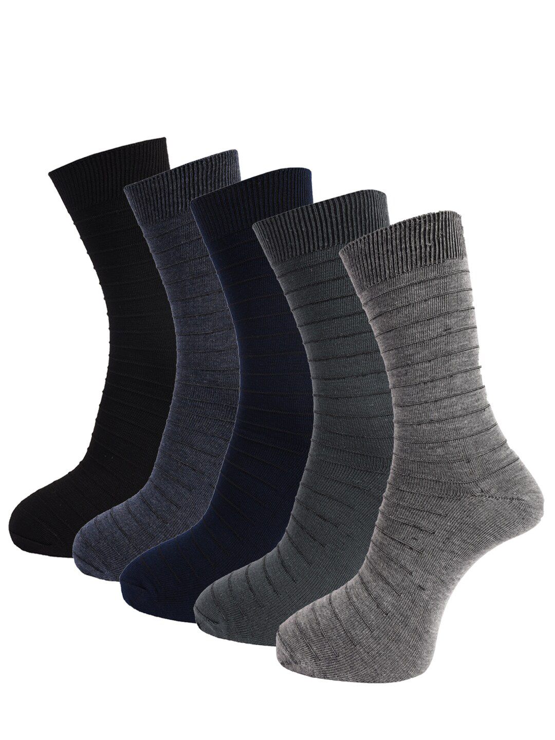 Dollar Socks Men Assorted Pack of 5 Self Design Cotton Full Length Socks