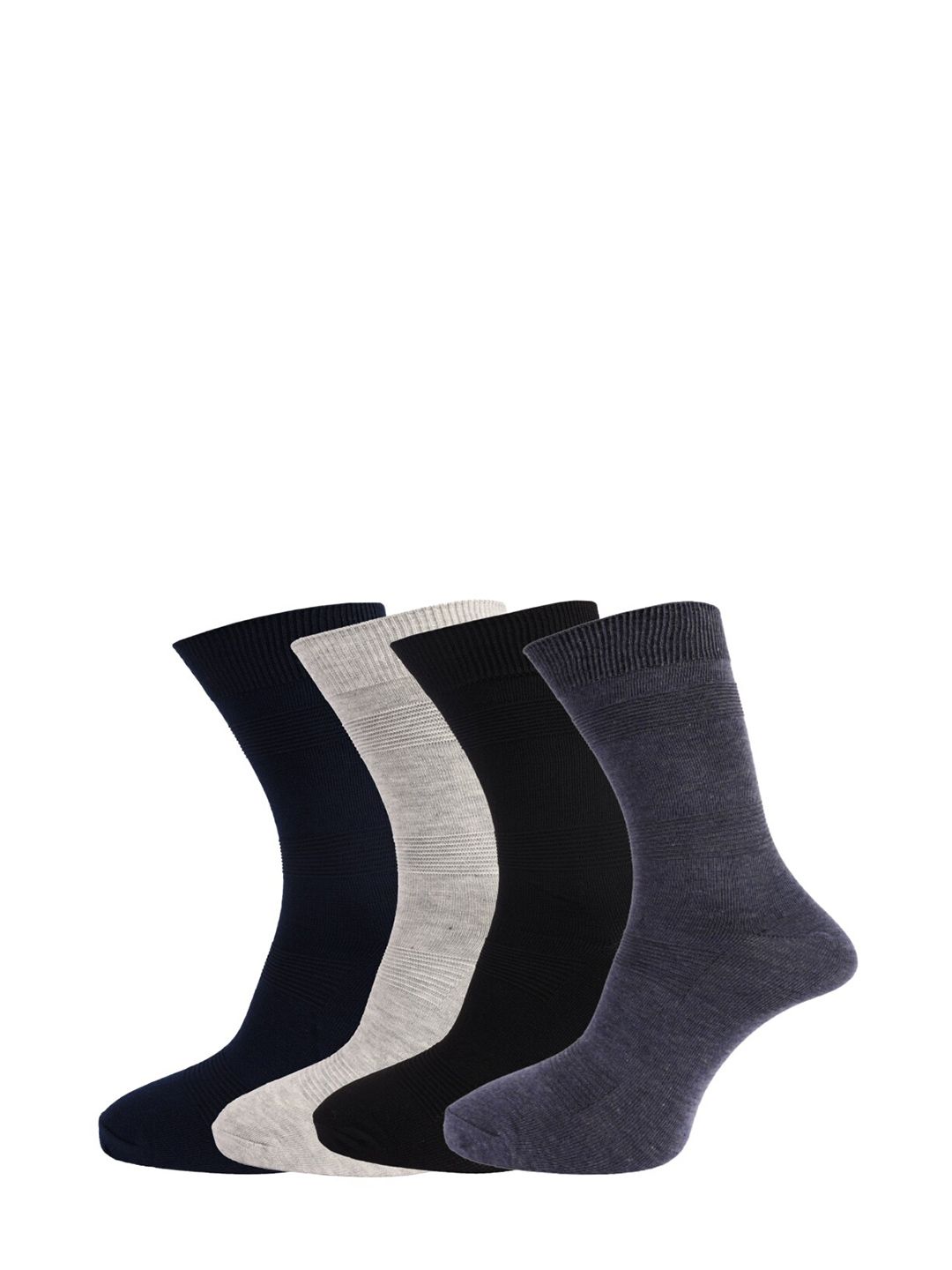 Dollar Socks Men  Pack Of 4 Assorted Cotton Above Ankle-Length Socks
