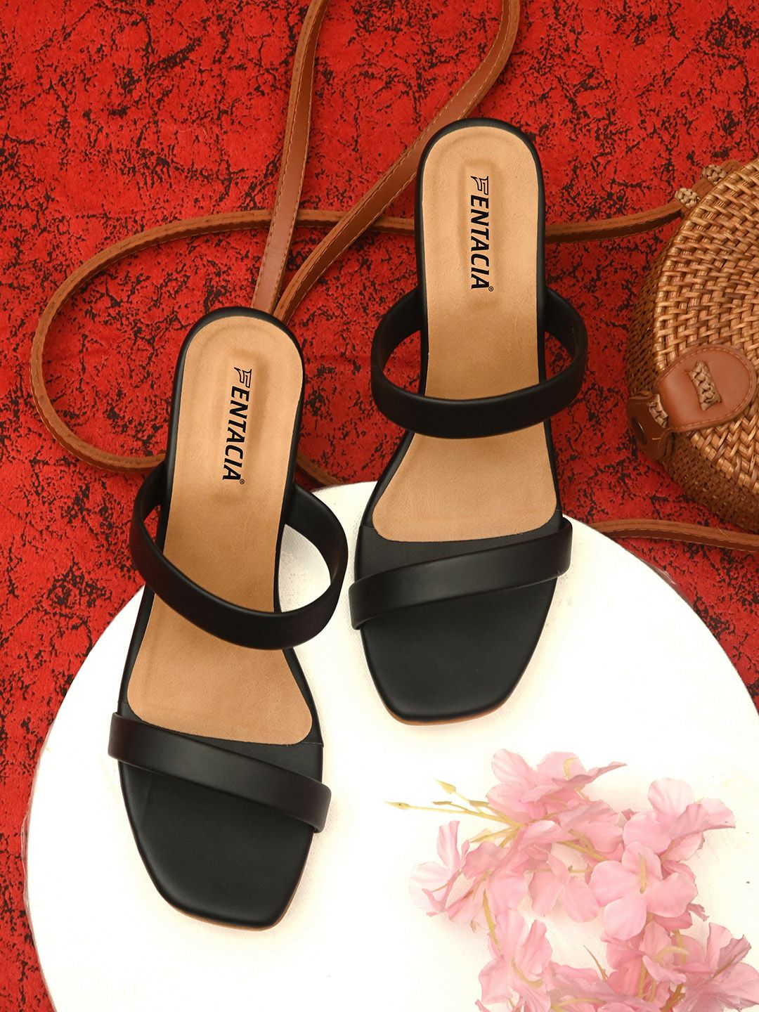 Fentacia Black Solid Casual Block Heels Price in India