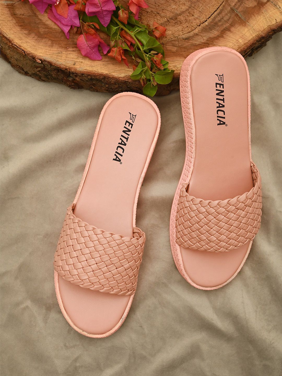 Fentacia Pink Woven Design Wedge Heels Price in India