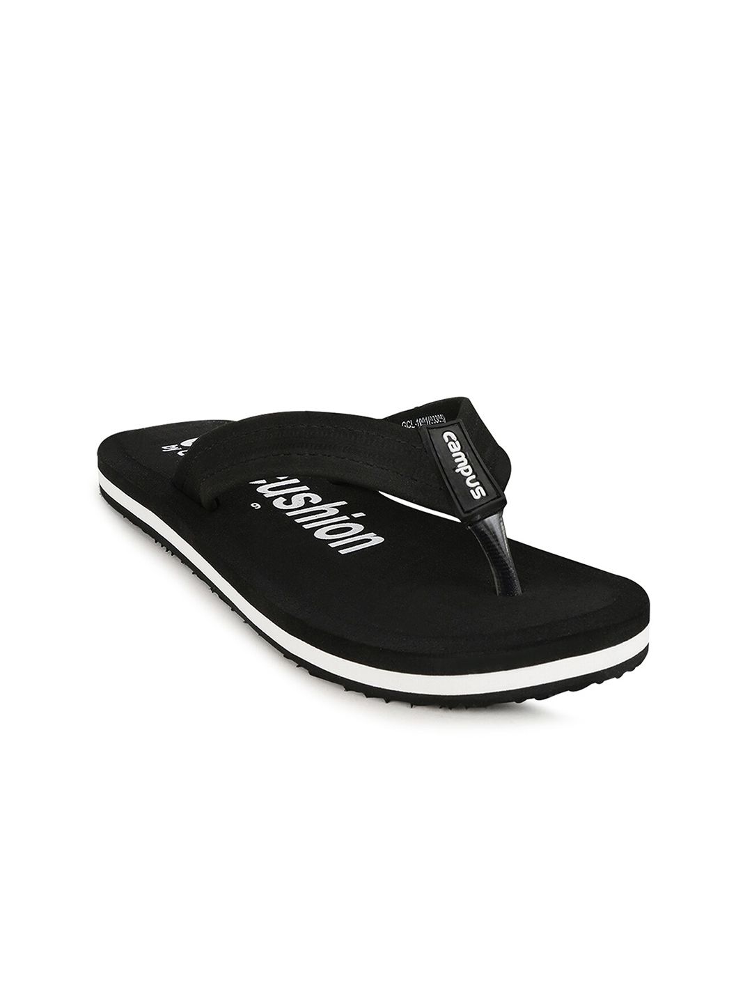 Campus Women Black & White Printed Thong Flip Flops Price in India