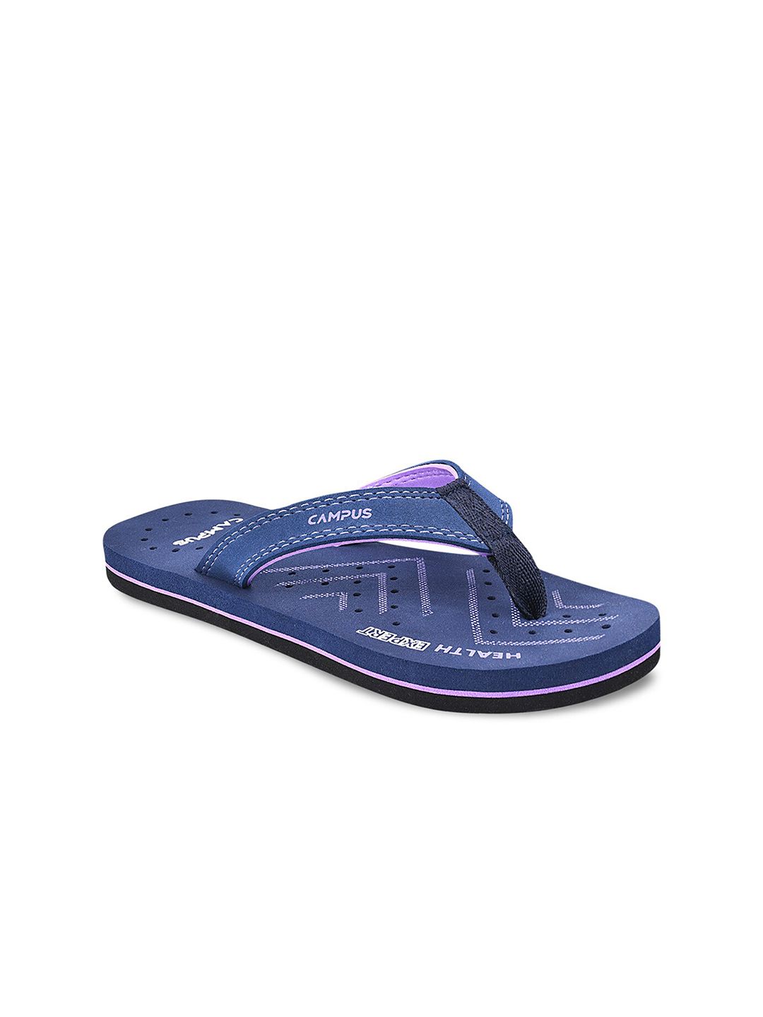 Campus Women Navy Blue Printed Thong Flip-Flops Price in India