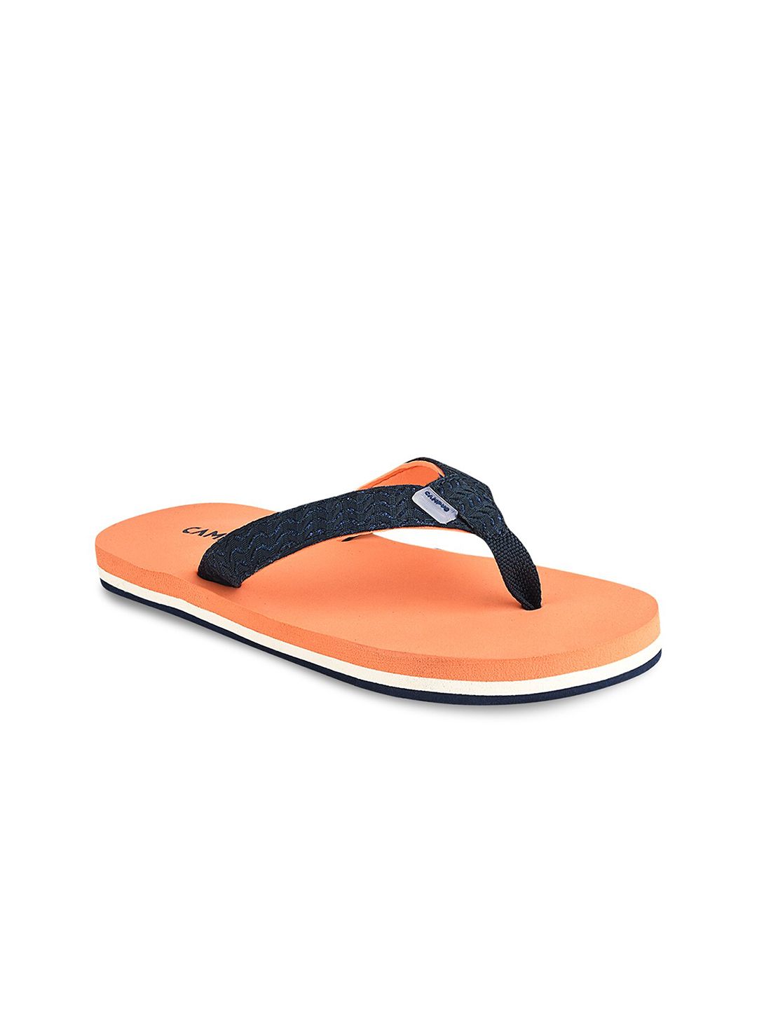 Campus Women Orange & Black Thong Flip-Flops Price in India