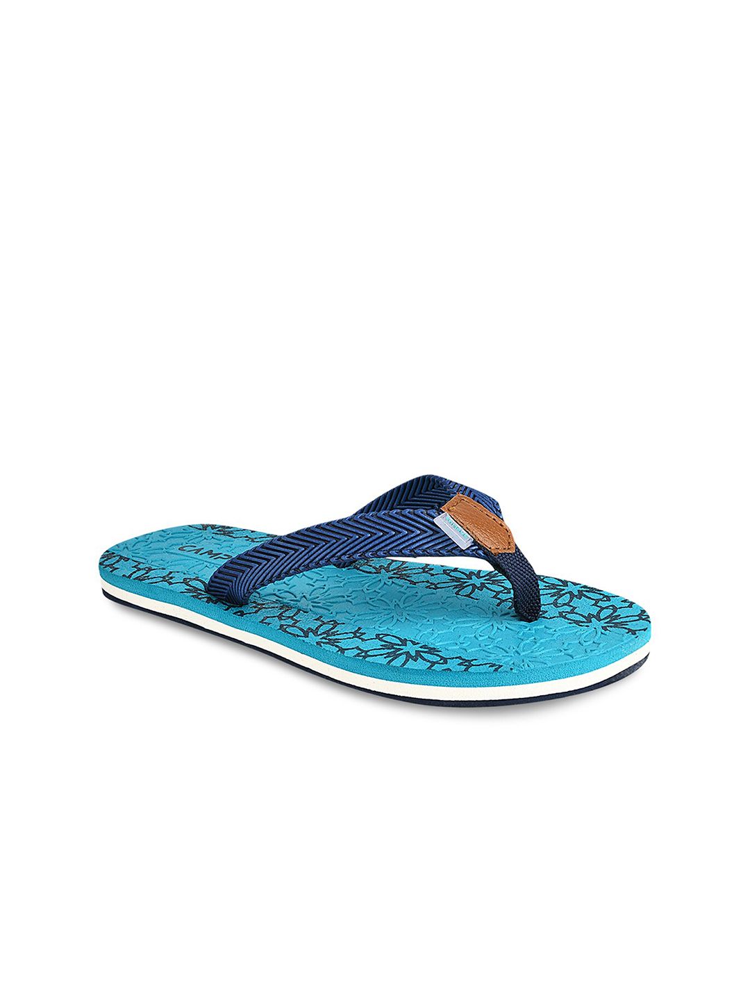 Campus Women Blue Printed Thong Flip-Flops Price in India