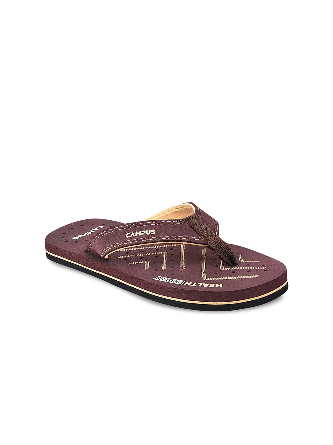 Campus Women Brown Printed Thong Flip-Flops Price in India