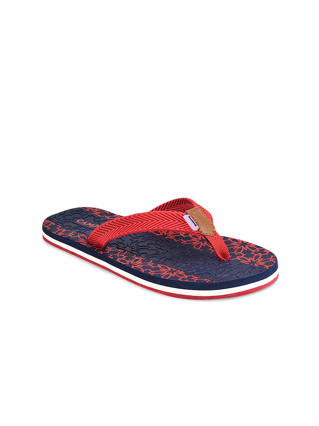 Campus Women Navy Blue & Red Printed Thong Flip-Flops Price in India