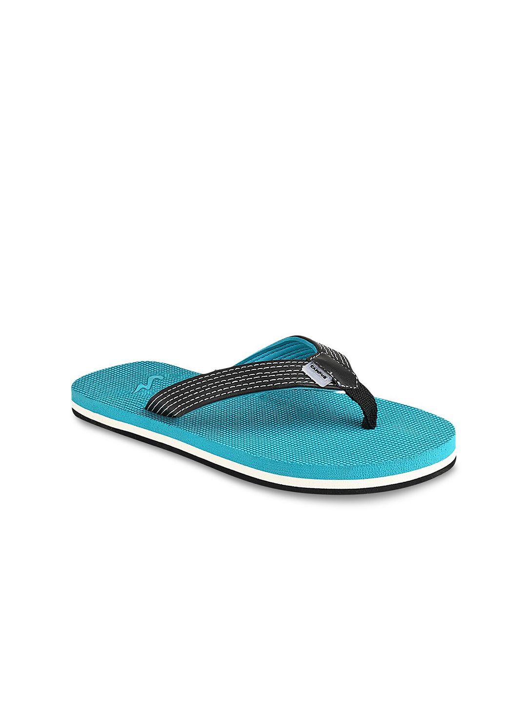 Campus Women Blue & Black Thong Flip Flops Price in India