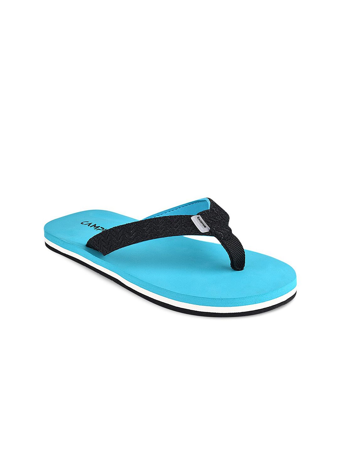 Campus Women Blue & Black Slip-On Flip Flops Price in India