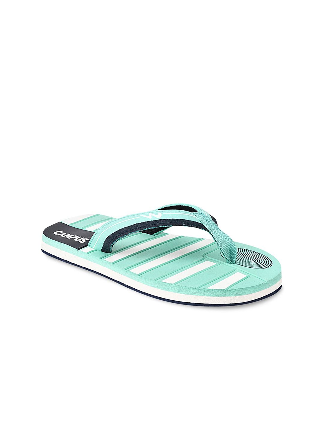 Campus Women Green Striped Thong Flip-Flops Price in India