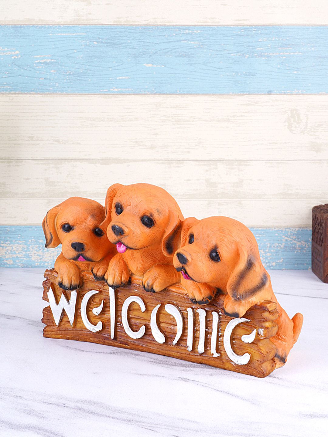 FASHIYANOO Brown Cute Puppy Showpieces Price in India
