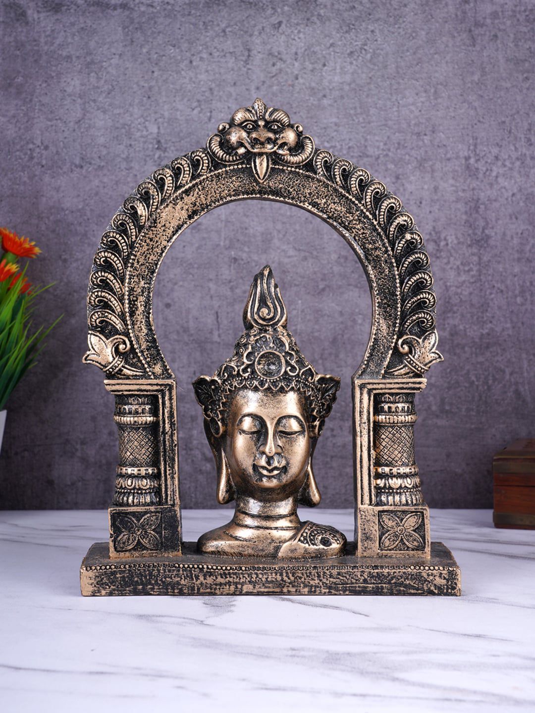 FASHIYANOO Copper-Toned Budha Frame Showpiece Price in India