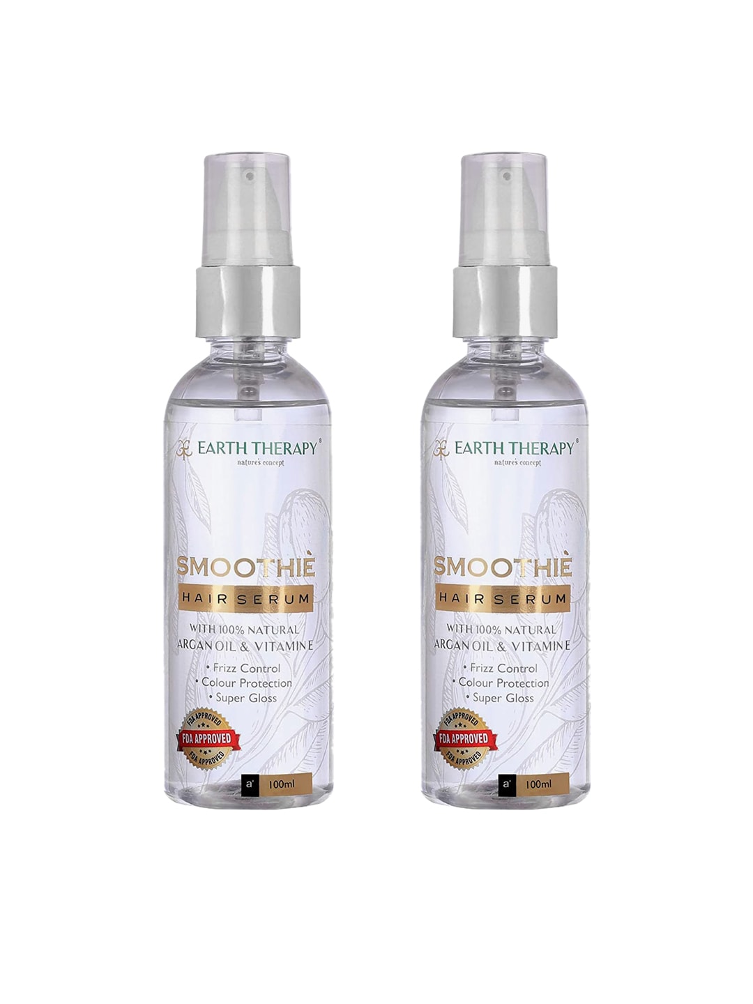 EARTH THERAPY Set of 2 Smoothie Hair Serum with Argan Oil & Vitamin E - 100 ml each Price in India