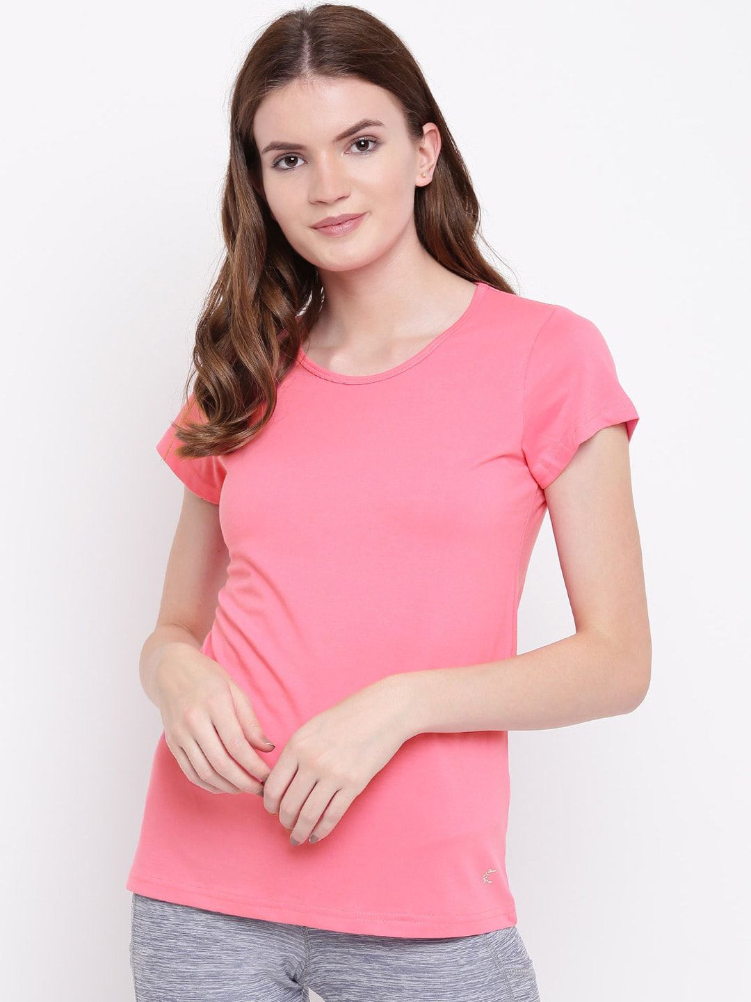 Kanvin Women Pink Solid Lounge T-Shirt Price in India