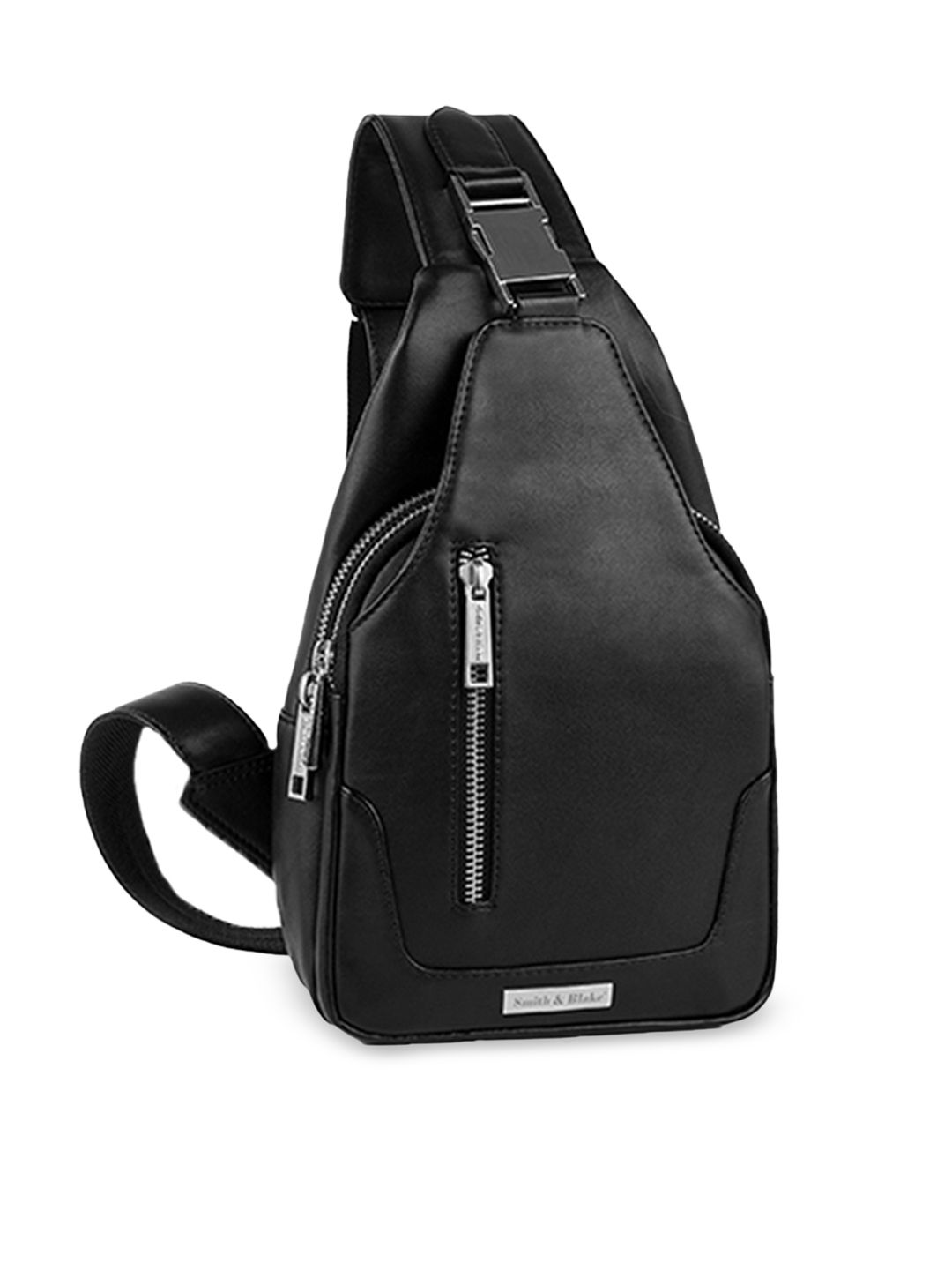 Smith & Blake Black PU Structured Cross Body Bag Price in India