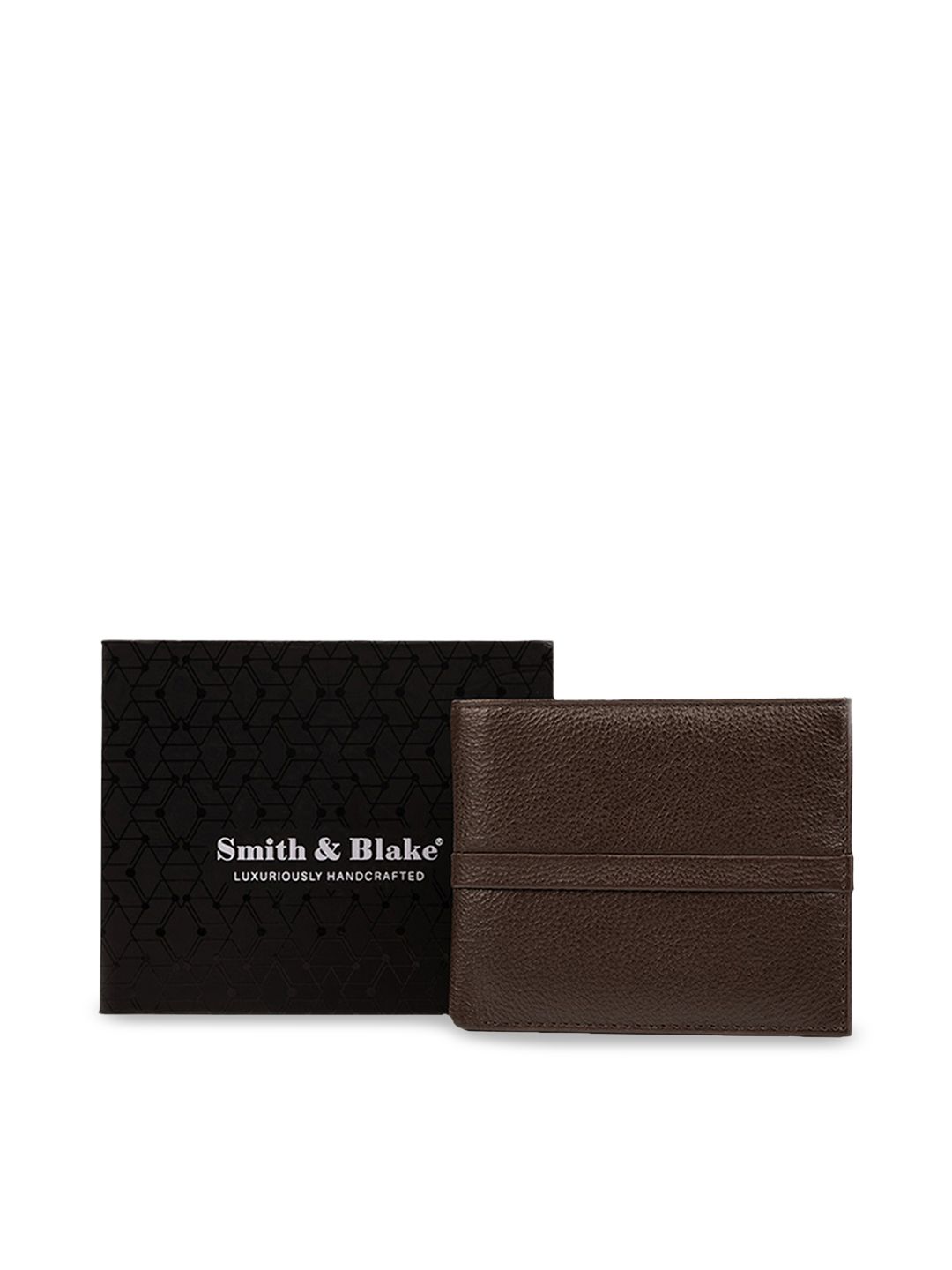 Smith & Blake Unisex Brown Textured Zip Detail Leather Two Fold Wallet Price in India