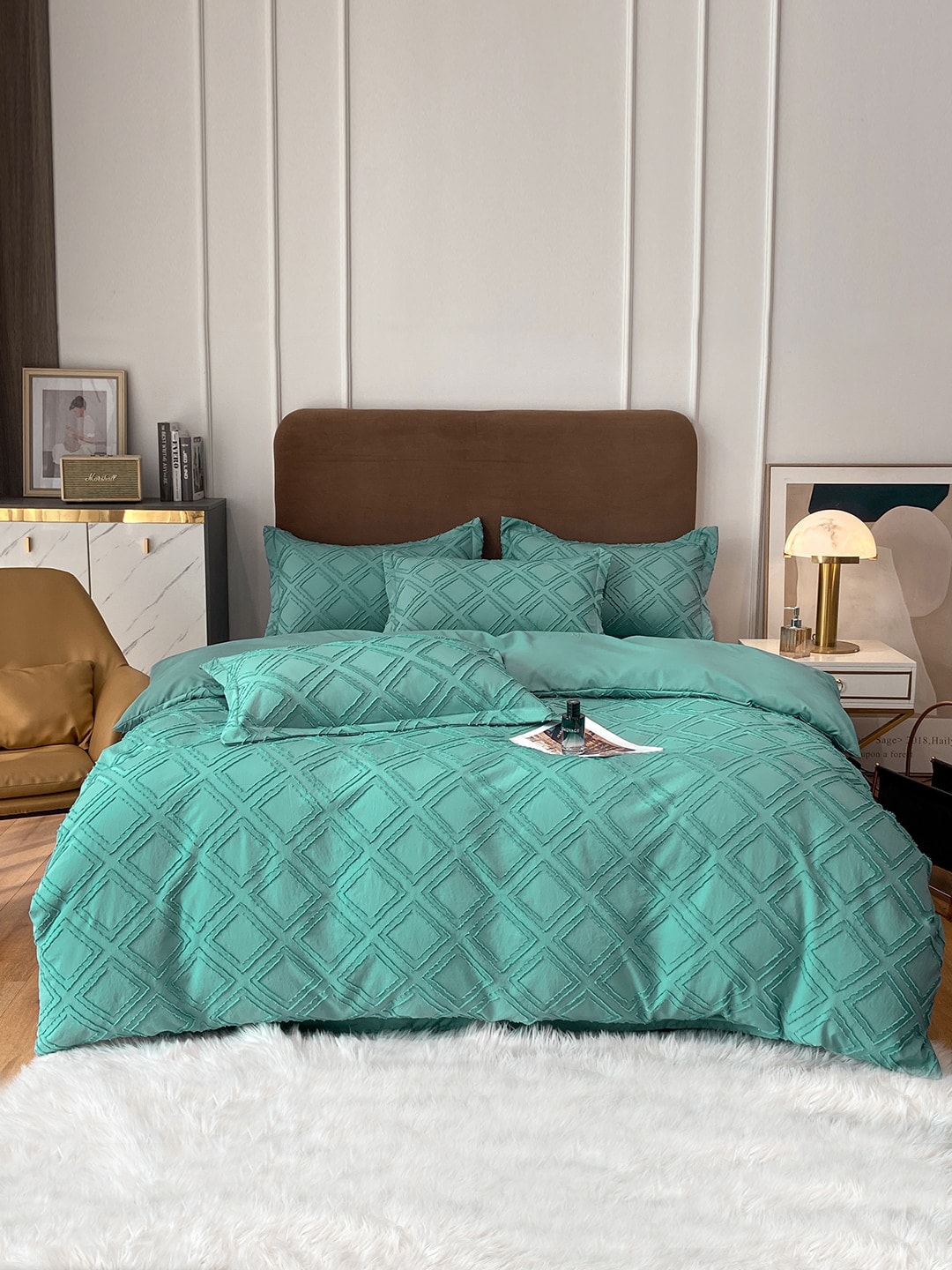 JC Collection Green Double Queen Bedding Set Price in India
