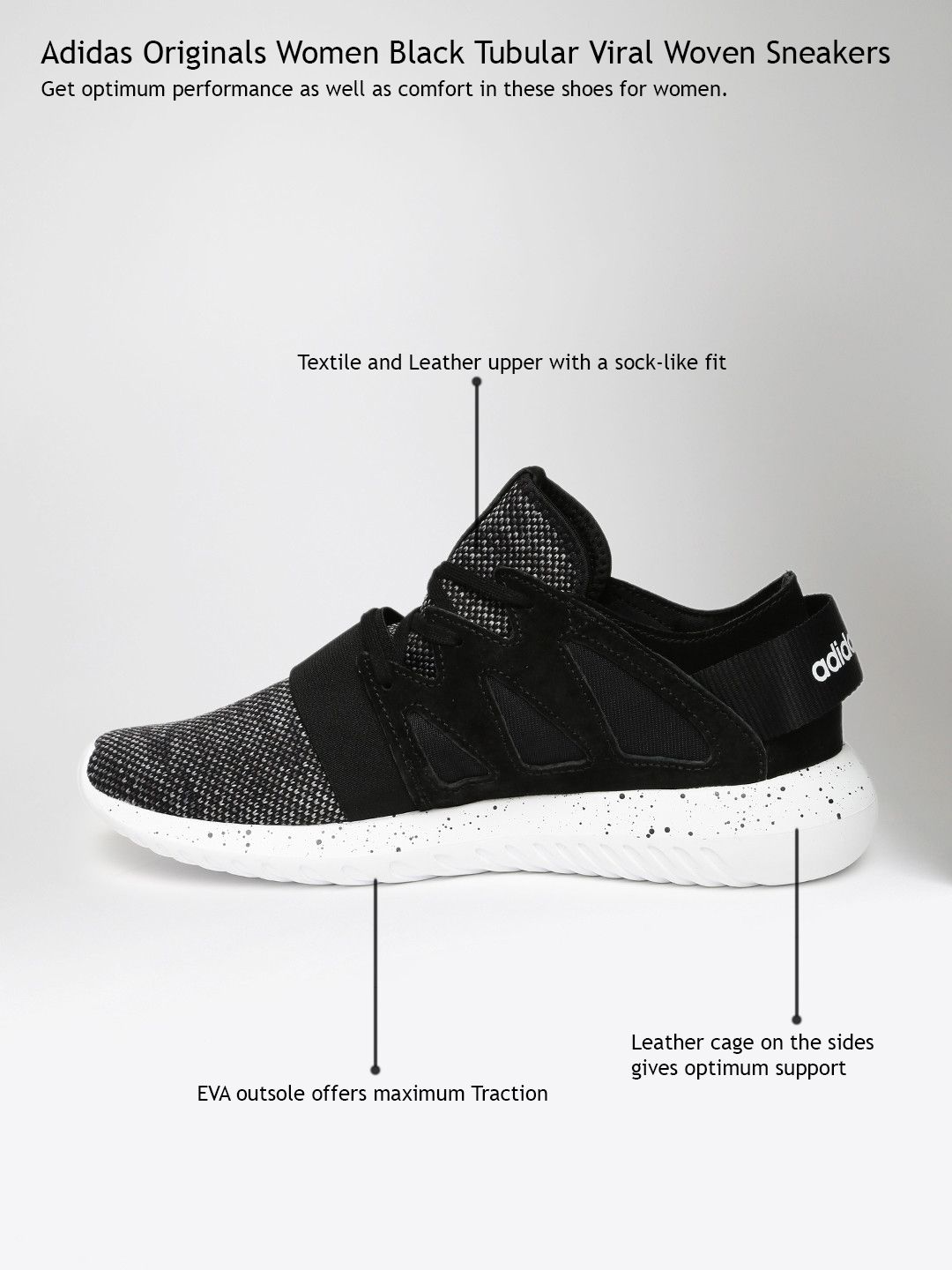 Buy ADIDAS Originals Women Black Tubular Viral W Woven Sneakers