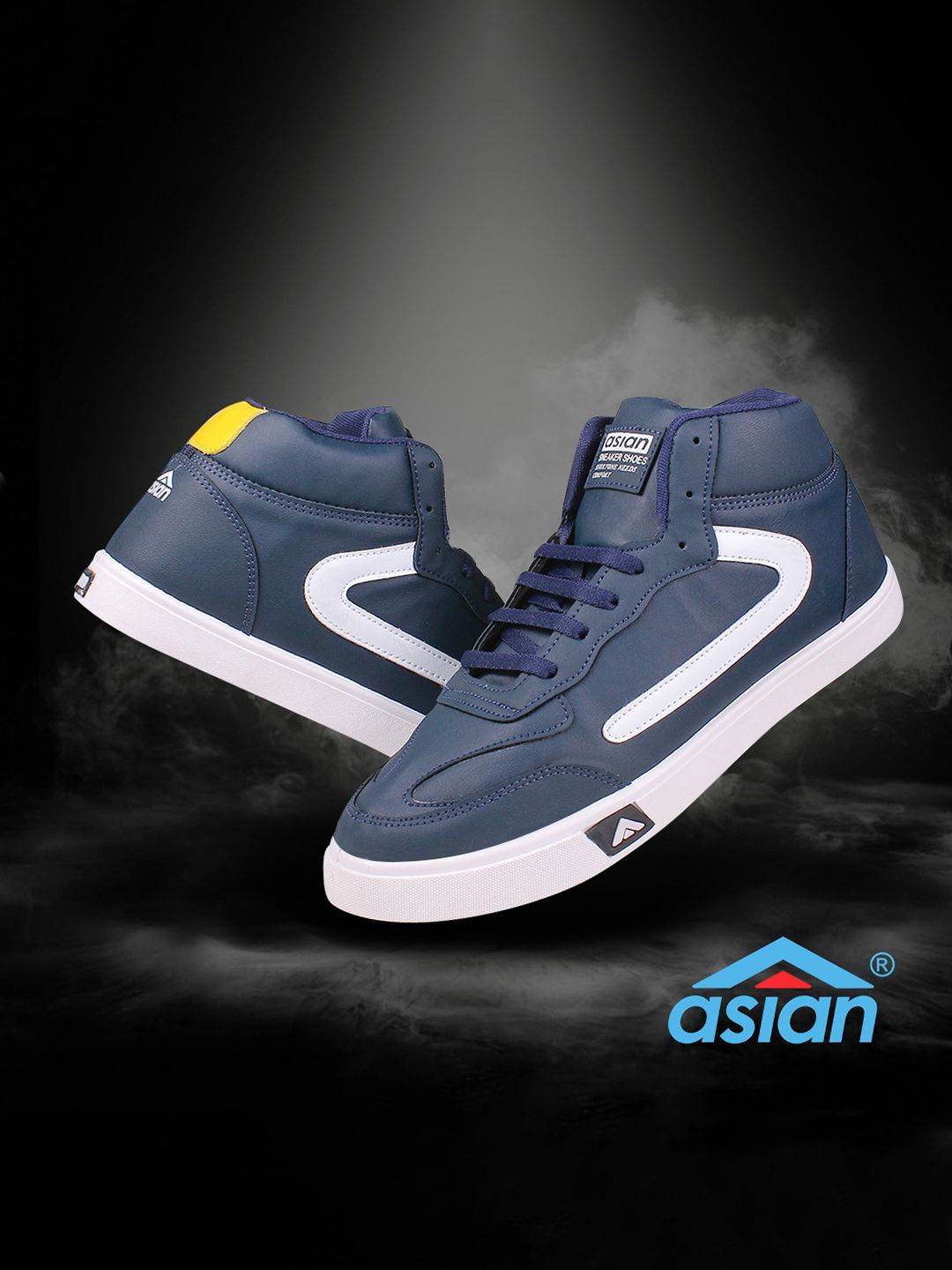 ASIAN Men Navy Blue Colourblocked Sneakers