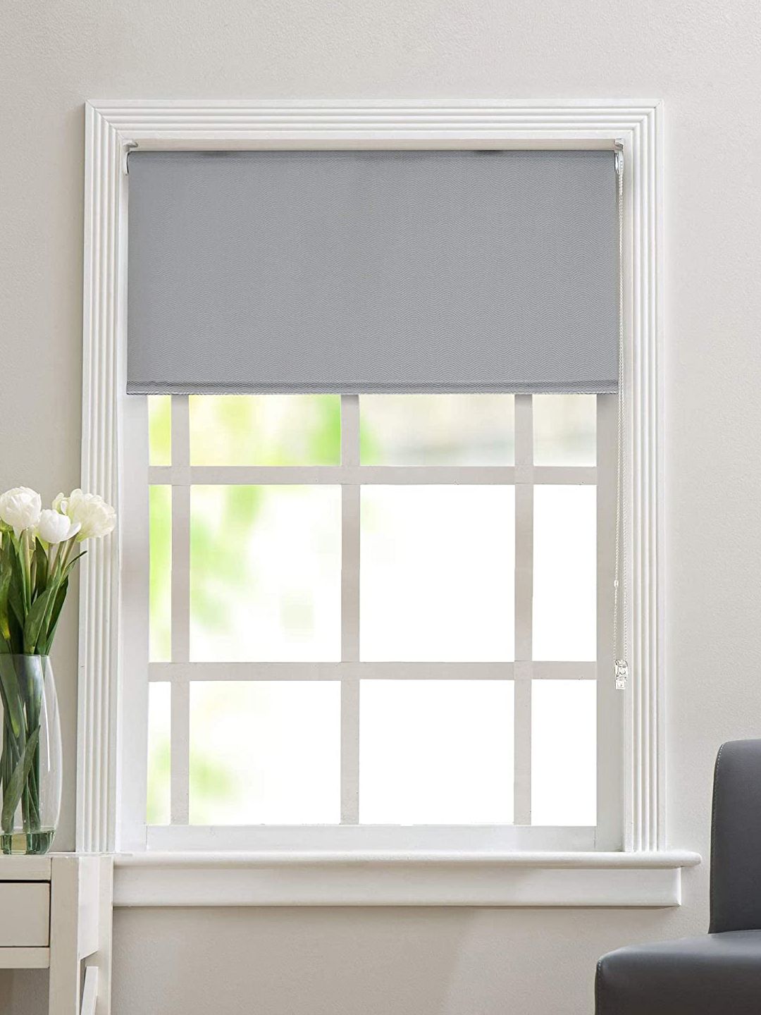 Deco Window Grey Textured Black Out Window Blinds Price in India