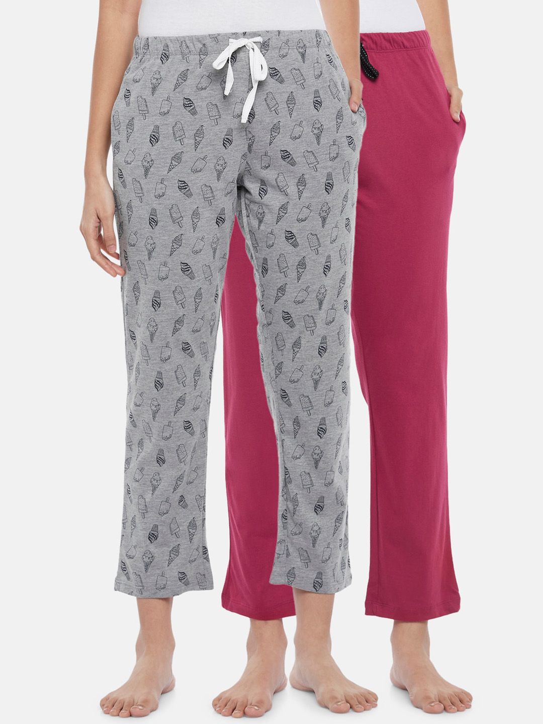 Dreamz by Pantaloons Women Pack Of 2 Printed Cotton Lounge Pant Price in India
