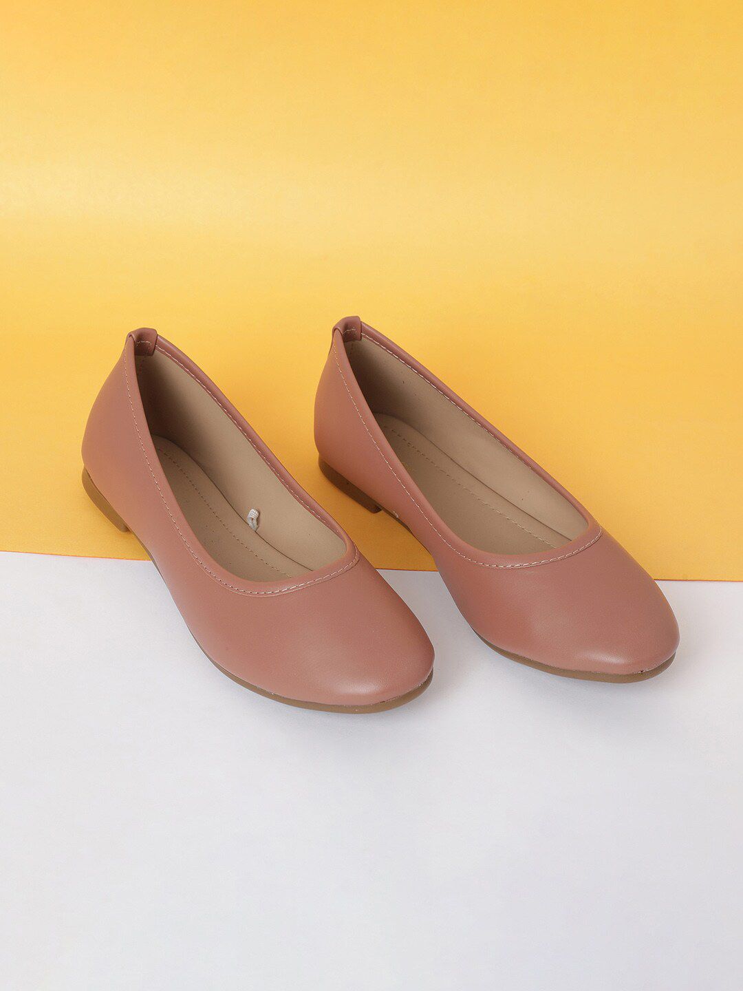 max Women Pink Solid Round Toe Ballerinas Price in India