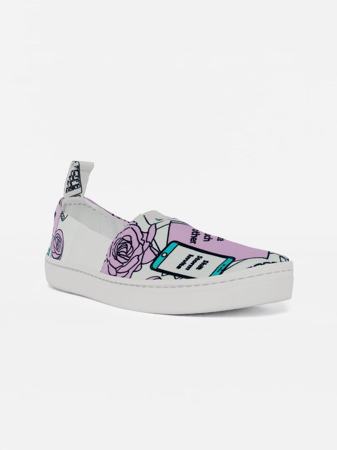 LOKAIT The Sneakers Company Women Lavender Printed Slip-On Sneakers Price in India