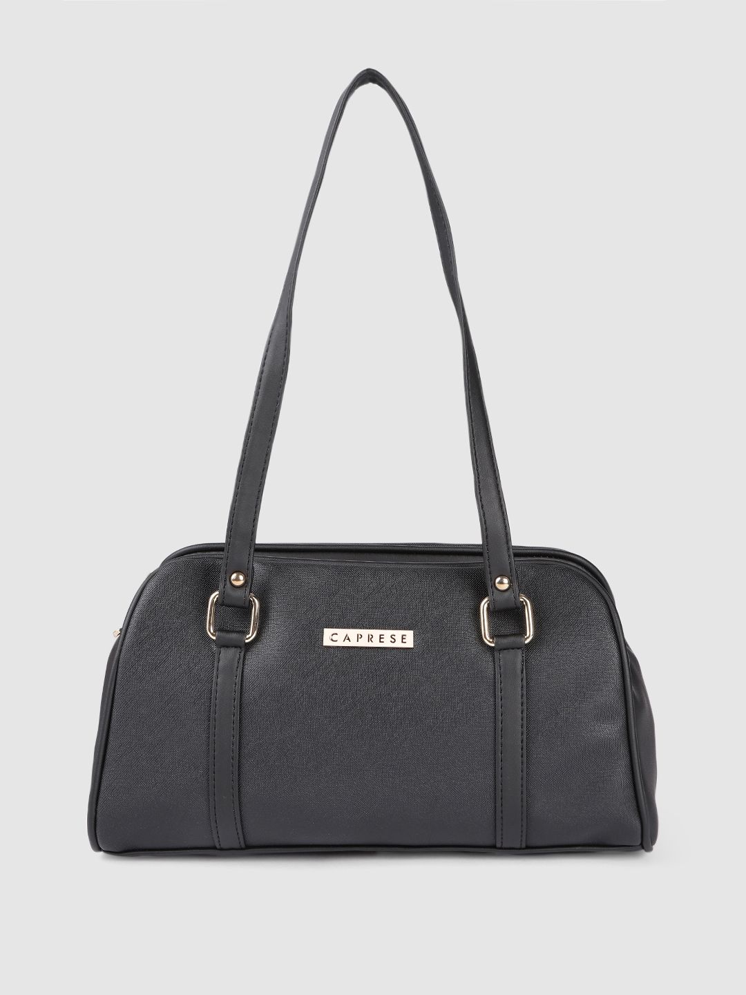 Caprese Black Solid Shoulder Bag Price in India