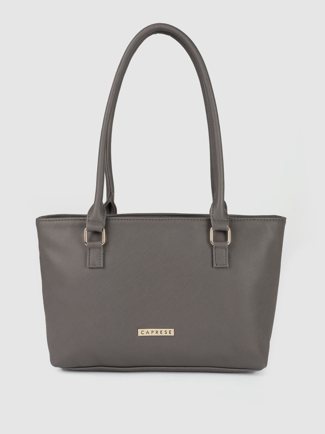 Caprese Grey Leather Structured Shoulder Bag Price in India