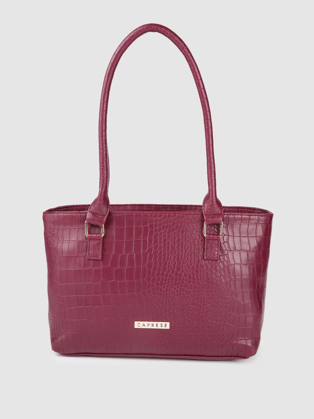 Caprese Burgundy Textured Leather Shoulder Bag Price in India