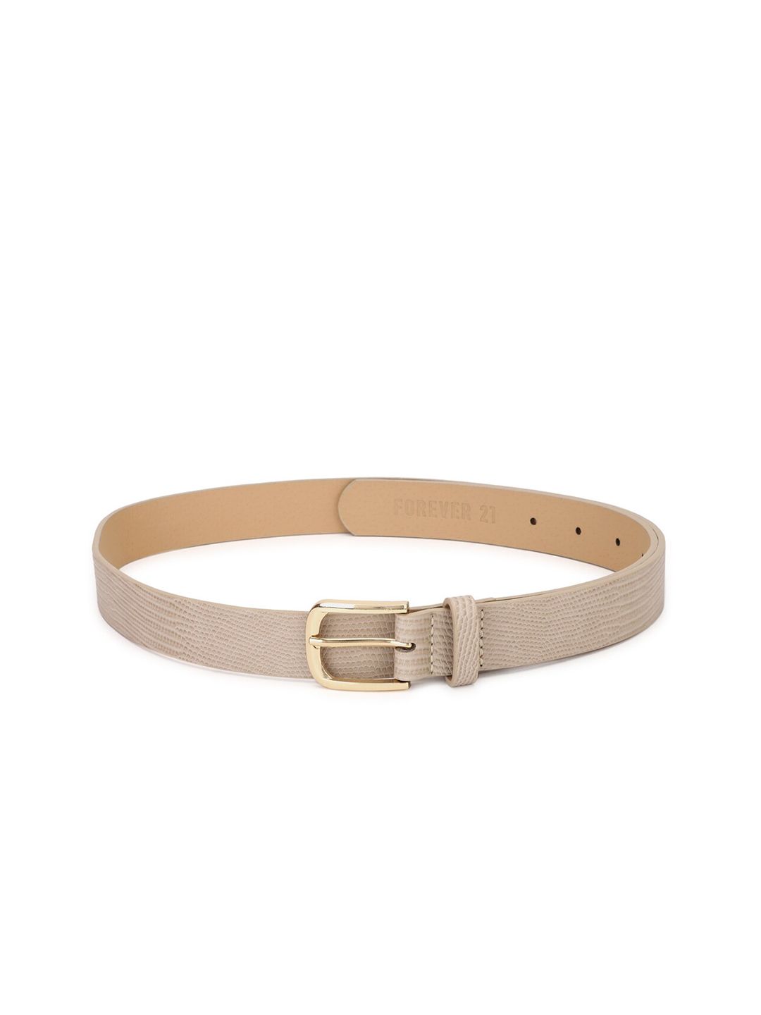 FOREVER 21 Women Cream-Coloured Textured Belt Price in India