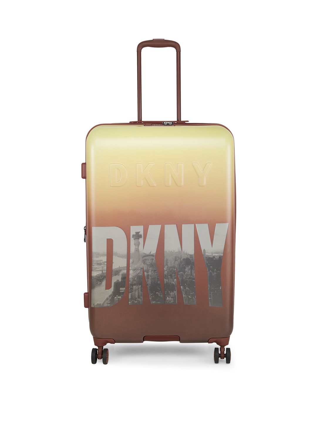 DKNY STREET SMART Bronze & Yellow Cabin Trolley Bag Price in India