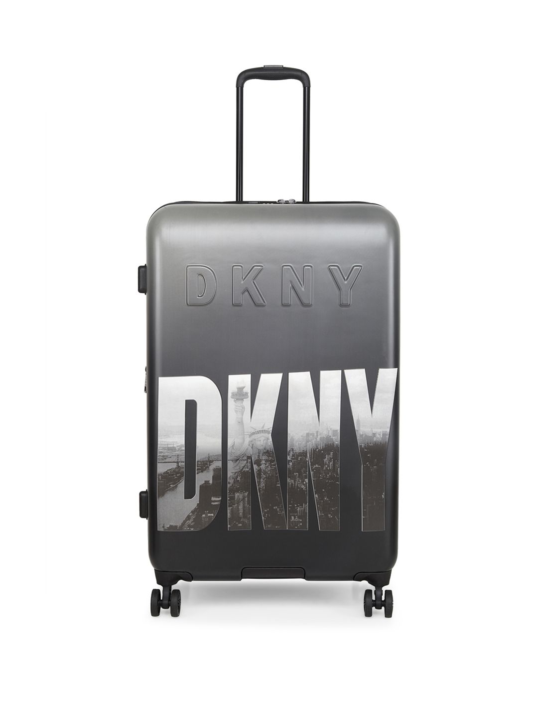 DKNY Gunmetal Printed Hard Large Suitcase Price in India