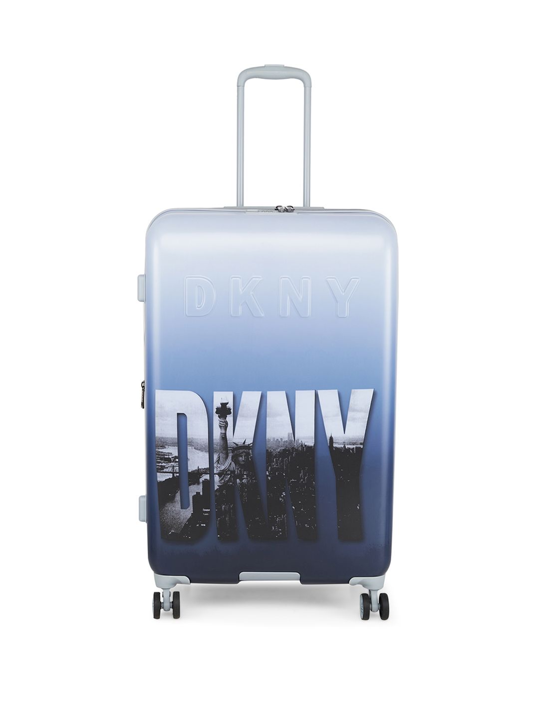 DKNY Blue Printed Hard Large Suitcase Price in India