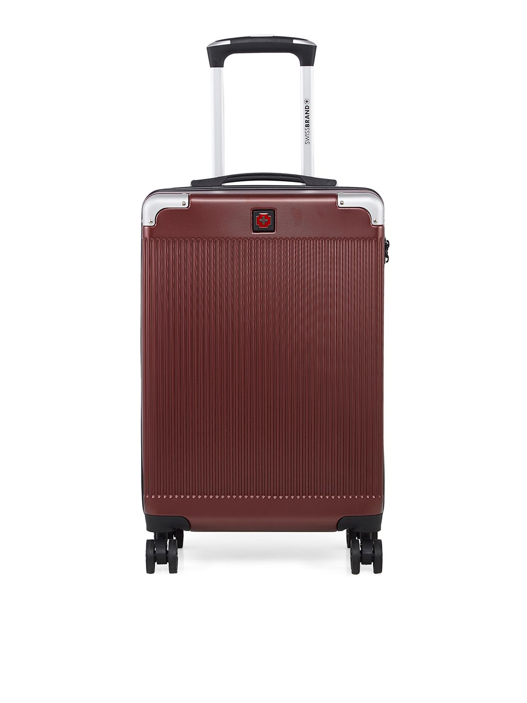 SWISS BRAND Maroon Case Cabin Size Trolley Suitcase Price in India