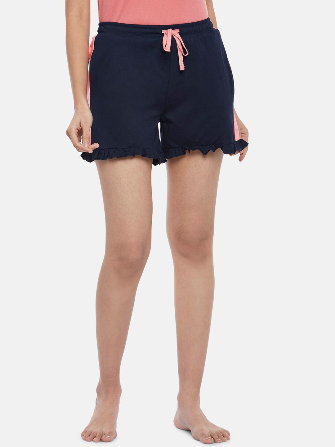 Dreamz by Pantaloons Women Navy Blue Cotton Lounge Shorts Price in India