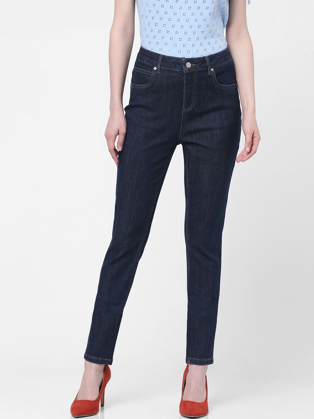 Vero Moda Women Blue Skinny Fit High-Rise Jeans Price in India