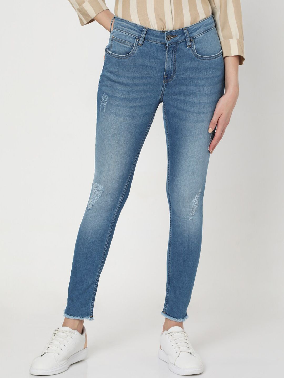 Vero Moda Women Blue Skinny Fit Light Fade Jeans Price in India