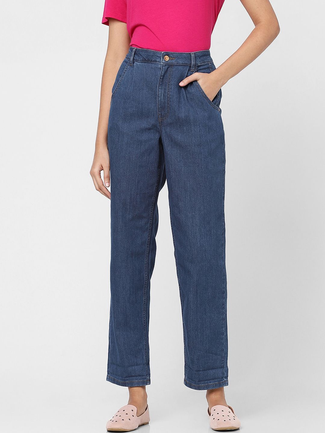 Vero Moda Women Blue Straight Fit High-Rise Jeans Price in India