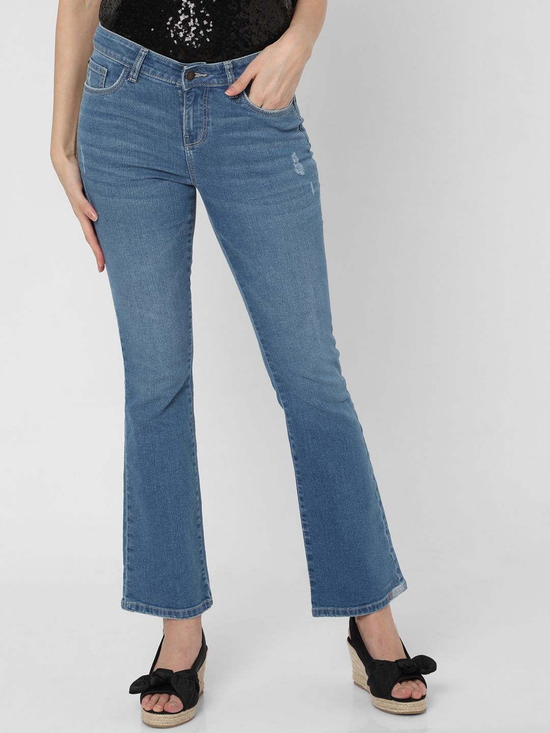 Vero Moda Women Blue Bootcut Light Fade Jeans Price in India