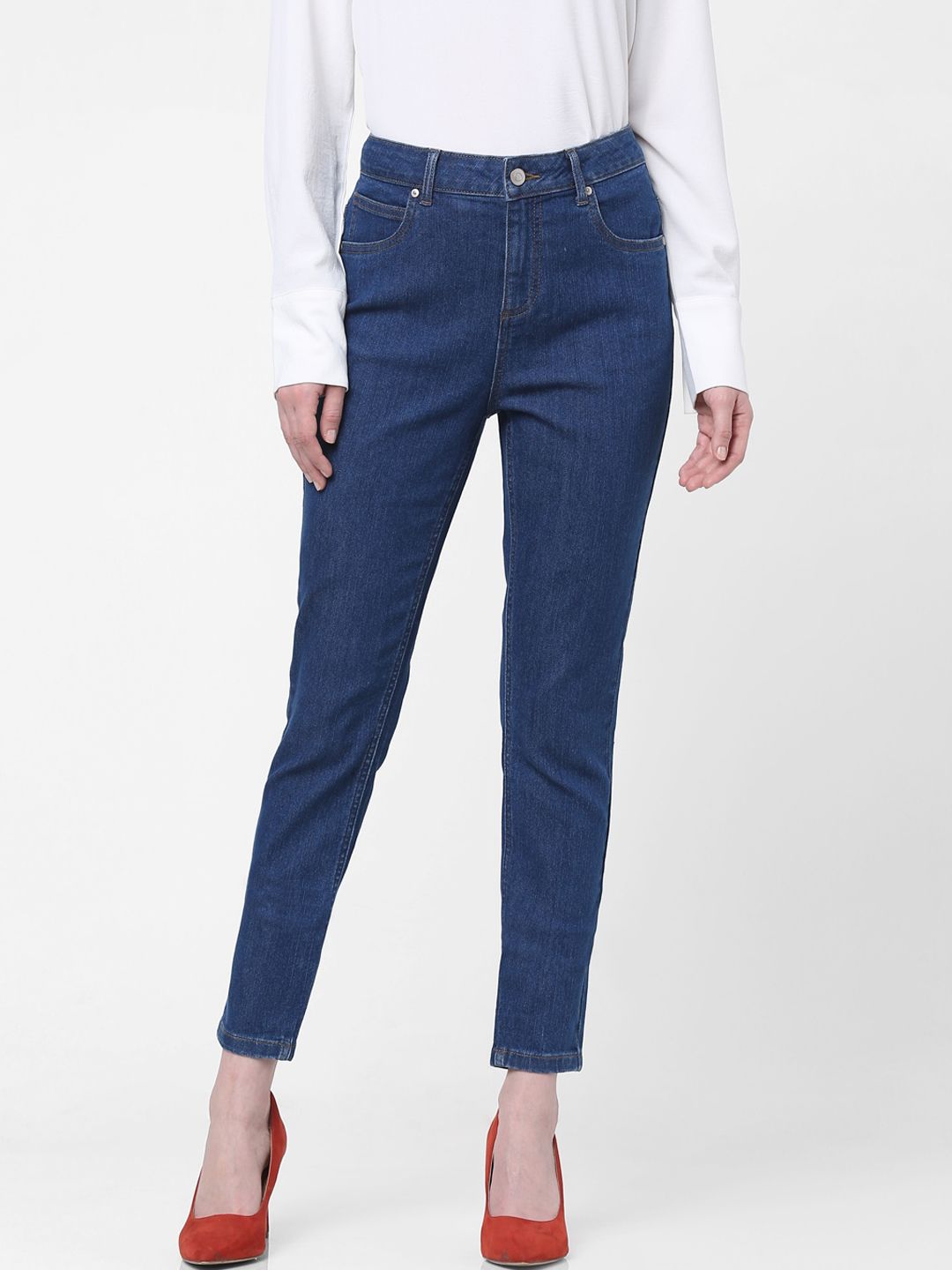 Vero Moda Women Blue Skinny Fit High-Rise Stretchable Jeans Price in India