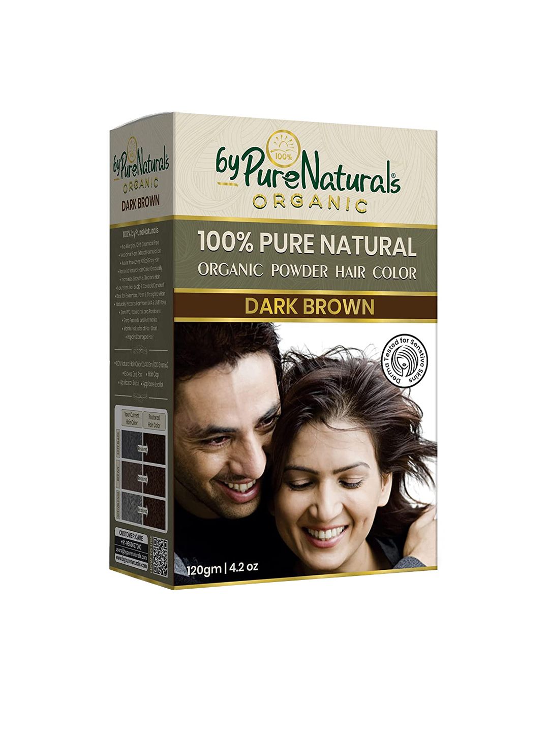byPureNaturals 100% Pure Natural Organic Powder Hair Color - Dark Brown 3N Price in India