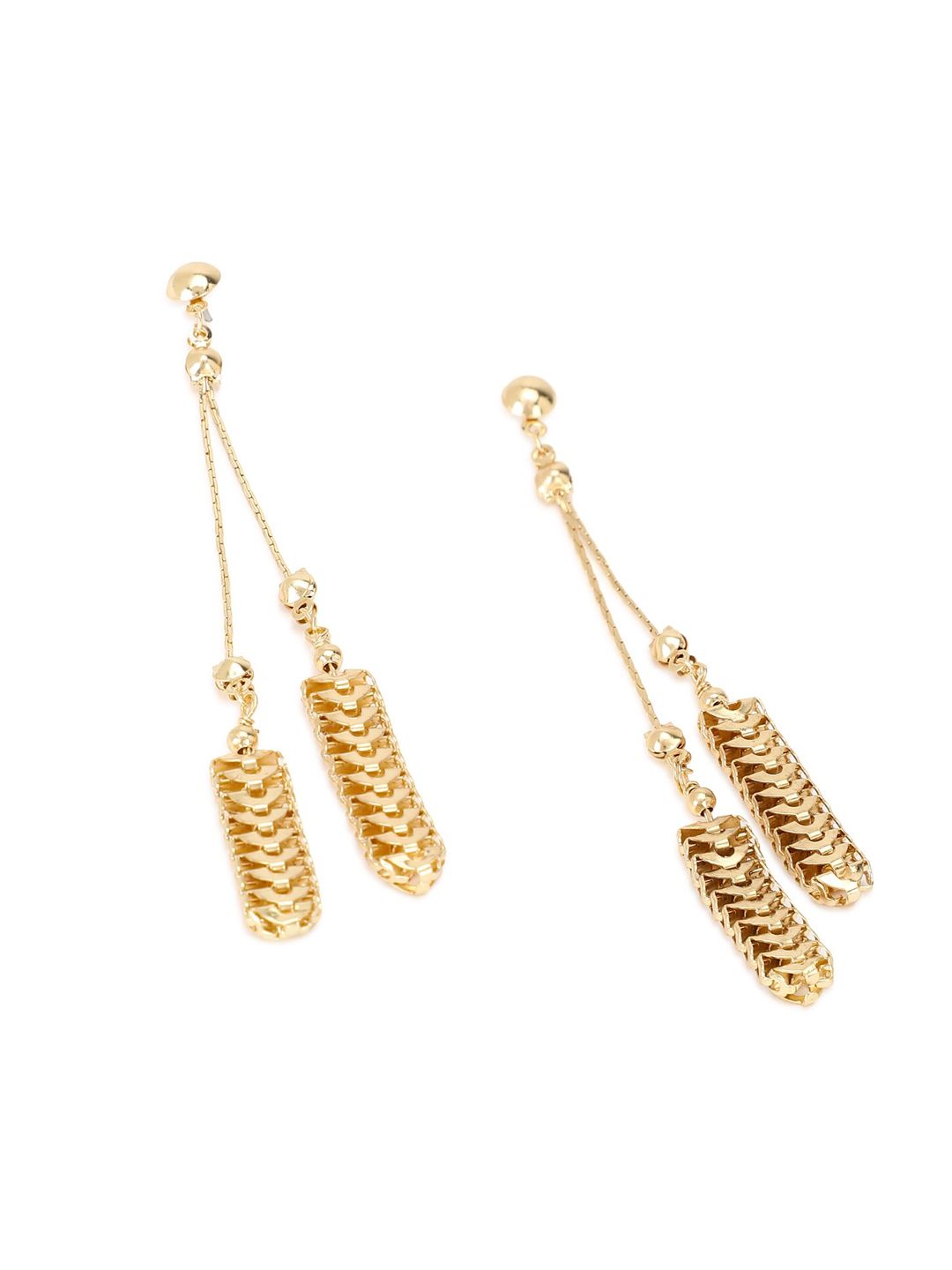 FOREVER 21 Gold-Toned Contemporary Drop Earrings Price in India