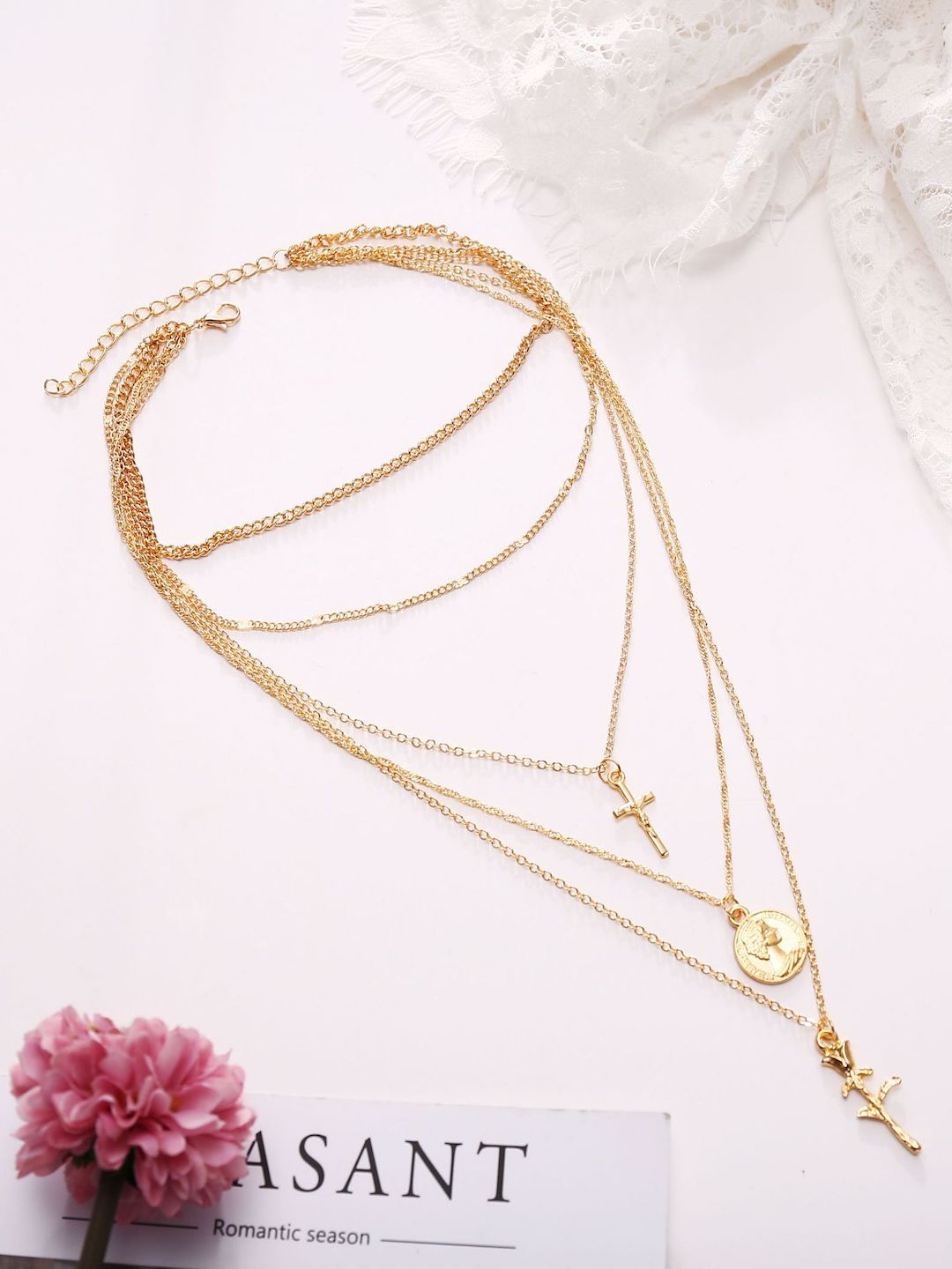 HOT AND BOLD Gold-Plated Layered Necklace Price in India