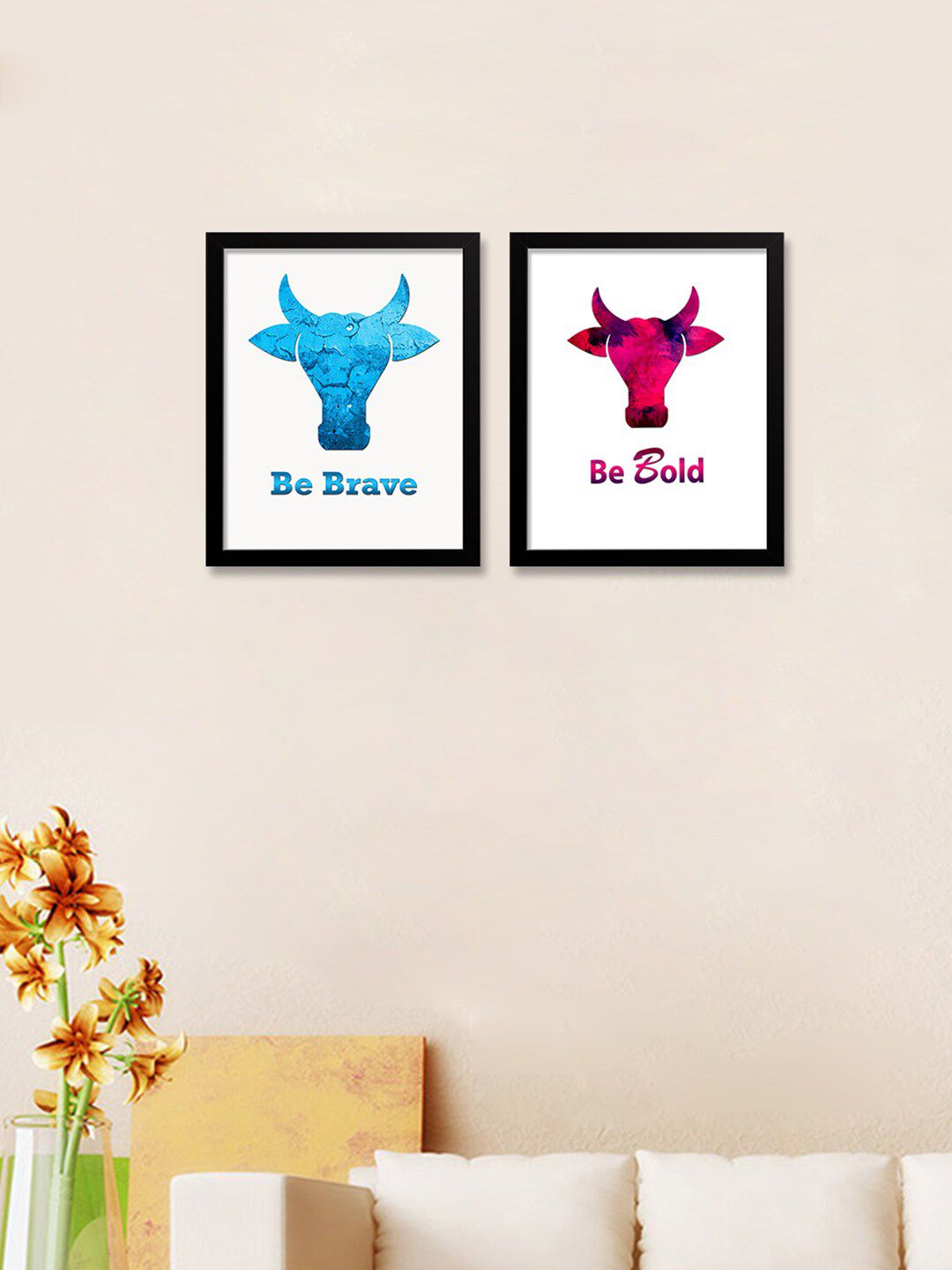 WALLMANTRA Set Of 2 Printed Framed Wall Art Price in India